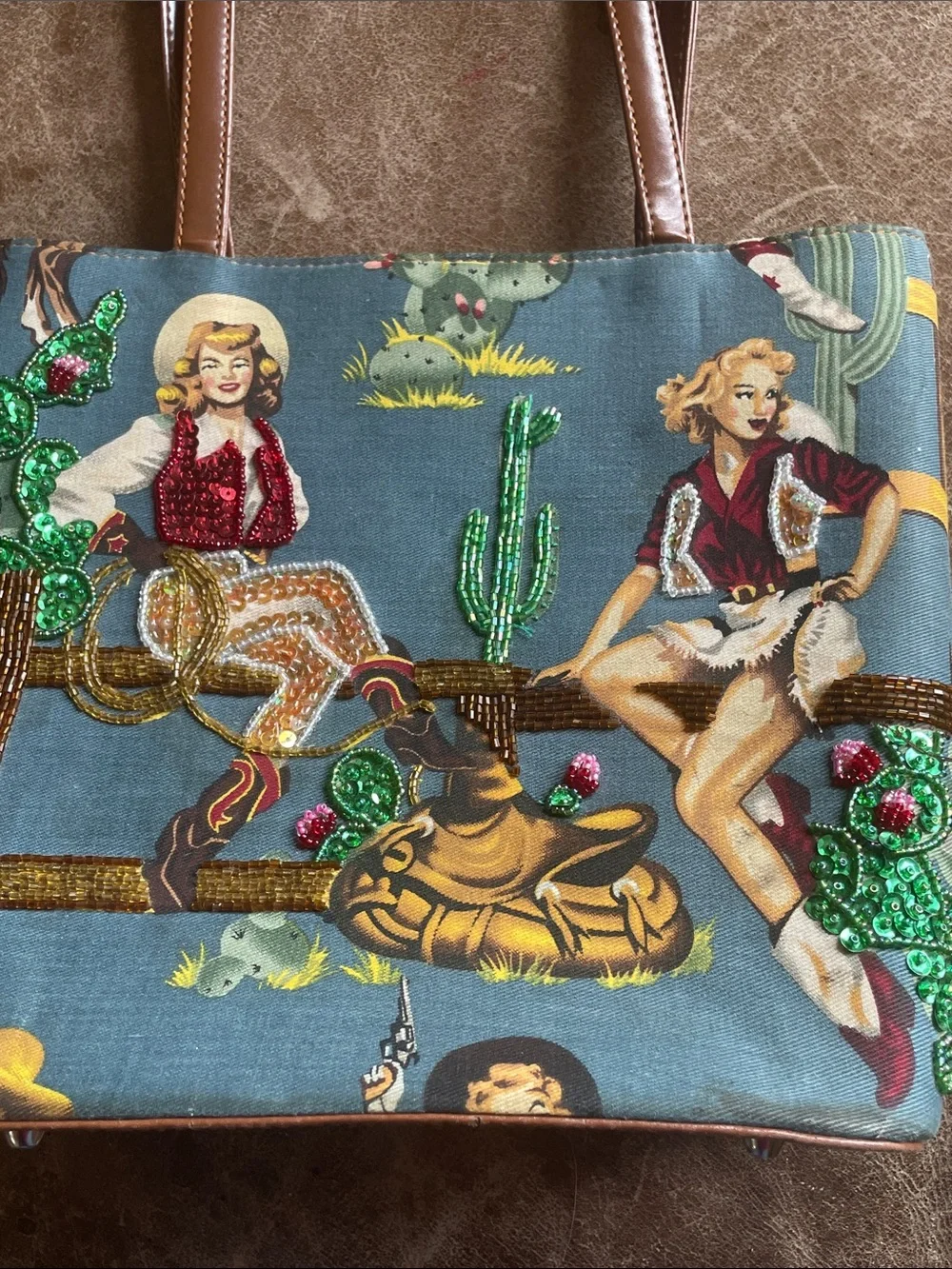 Western/ Cowgirl Blue Decorated Purse. Really Cute Abd Great Condition.